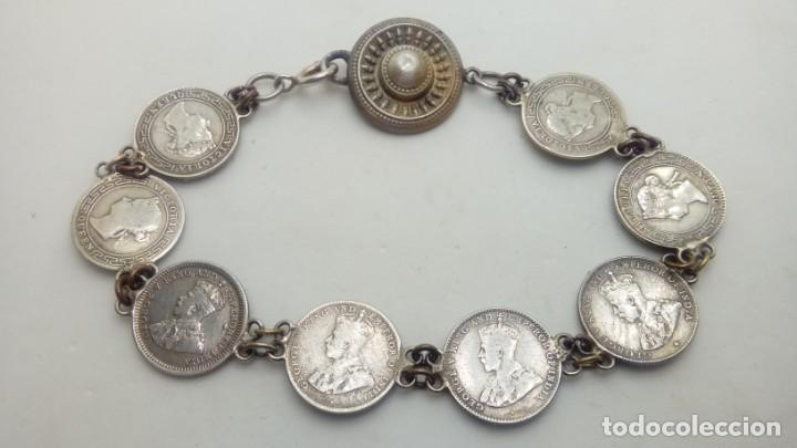 Joyeria: PULSERA DE MONEDAS INGLESAS TODO DE PLATA - Foto 1