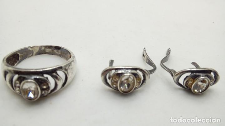 Joyeria: CONJUNTO DE ANILLO Y PENDIENTES PLATA CON CIRCONITAS - Foto 2