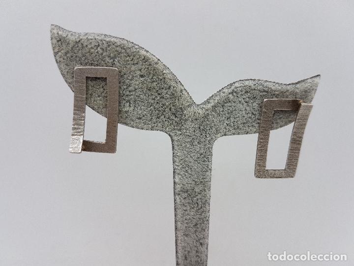 Joyeria: Pendientes de dise&ntilde;o en plata de ley con acabado mate . - Foto 1