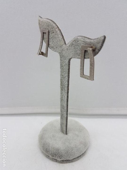 Joyeria: Pendientes de dise&ntilde;o en plata de ley con acabado mate . - Foto 2