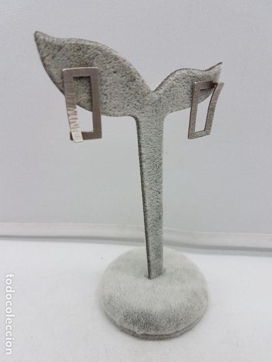 Joyeria: Pendientes de dise&ntilde;o en plata de ley con acabado mate . - Foto 4
