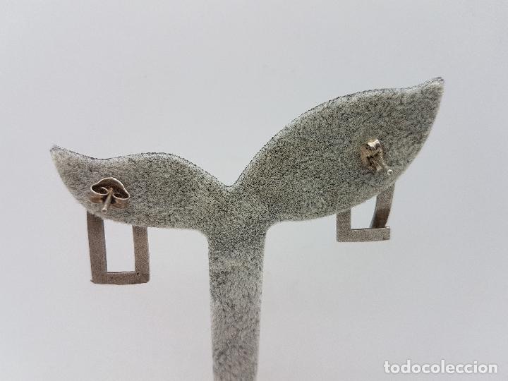 Joyeria: Pendientes de dise&ntilde;o en plata de ley con acabado mate . - Foto 5