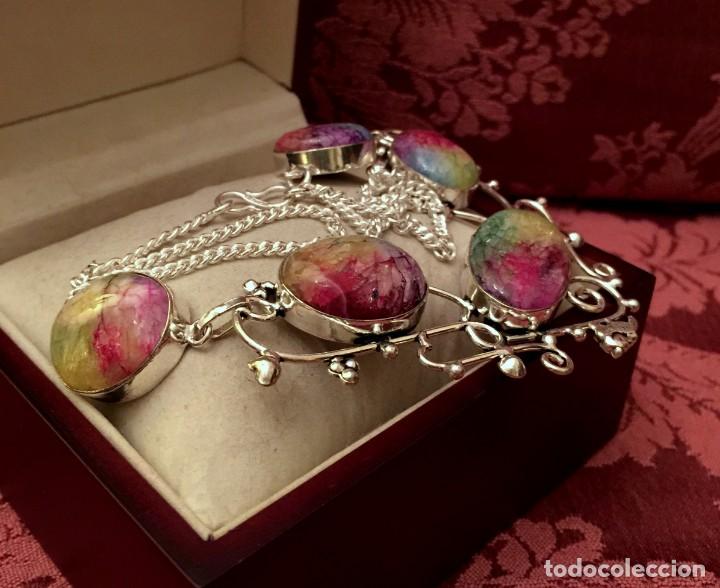 Joyeria: COLLAR - GARGANTILLA CON AGATAS MULTICOLOR - 46 GRAMOS. - Foto 4