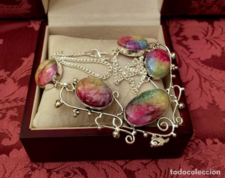 Joyeria: COLLAR - GARGANTILLA CON AGATAS MULTICOLOR - 46 GRAMOS. - Foto 6