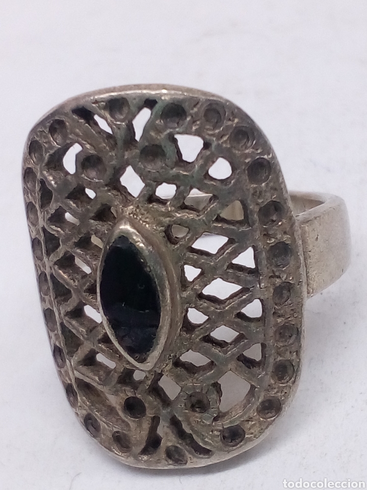Joyeria: Anill&oacute; plata piedra onix Ref: S17 - Foto 1