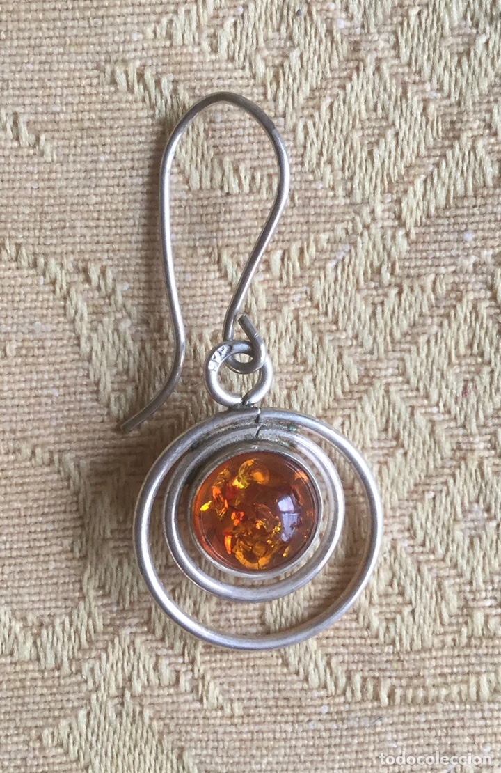 Joyeria: PENDIENTES DE PLATA CONTRASTADA Y &Aacute;MBAR DEL B&Aacute;LTICO - Foto 2