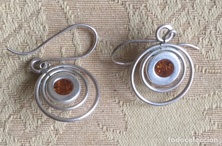 Joyeria: PENDIENTES DE PLATA CONTRASTADA Y &Aacute;MBAR DEL B&Aacute;LTICO - Foto 4