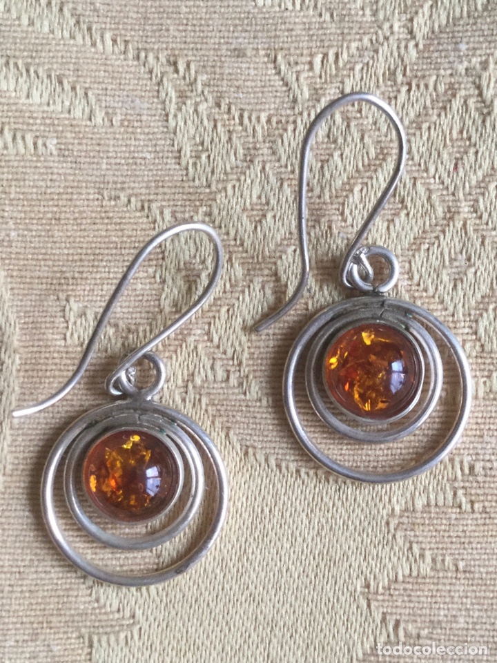 Joyeria: PENDIENTES DE PLATA CONTRASTADA Y &Aacute;MBAR DEL B&Aacute;LTICO - Foto 6