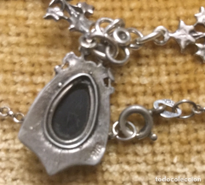 Joyeria: ANTIGUO COLLAR PLATA LABRADA Y CABUJ&Oacute;N DE AZABACHE - Foto 9