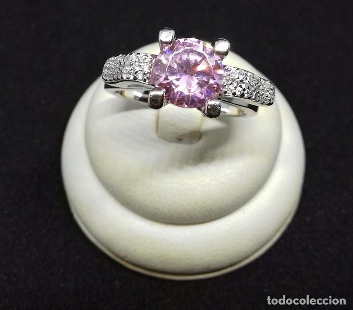 Joyeria: Anillo con Topacio rosa en Plata de Ley - Foto 2