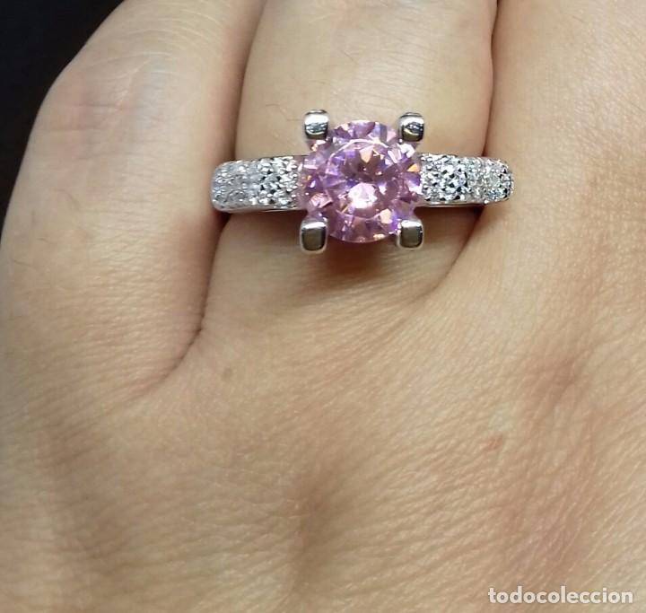 Joyeria: Anillo con Topacio rosa en Plata de Ley - Foto 3