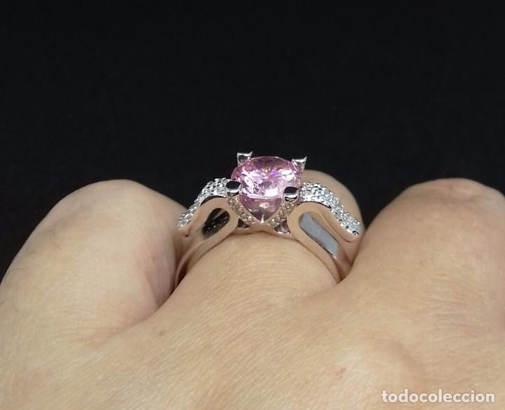 Joyeria: Anillo con Topacio rosa en Plata de Ley - Foto 4