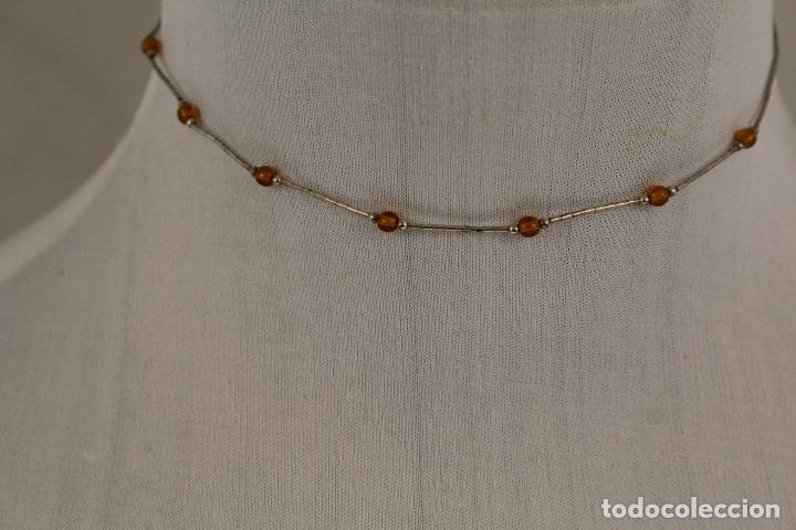 Joyeria: collar en plata de ley con ambar - Foto 1