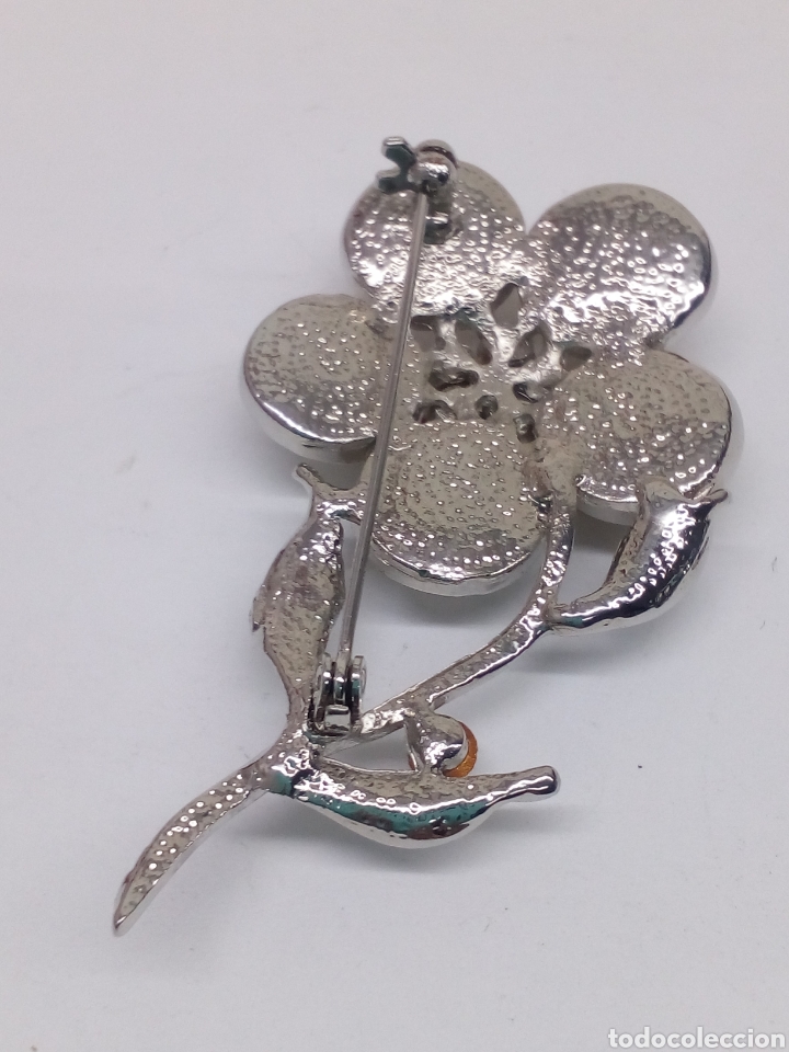Joyeria: Broche rodiado con perlas y piedras /B35 - Foto 2