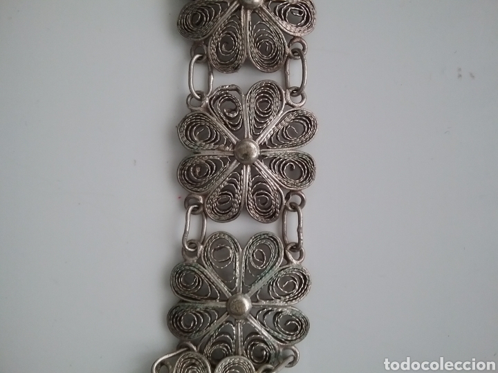 Joyeria: Pulsera en metal repujado de flores. - Foto 3