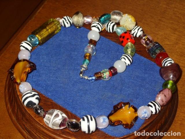 Joyeria: COLLAR DE CRISTAL DE MURANO Y BOLAS DE CEBRA.A&Ntilde;OS 70. - Foto 5