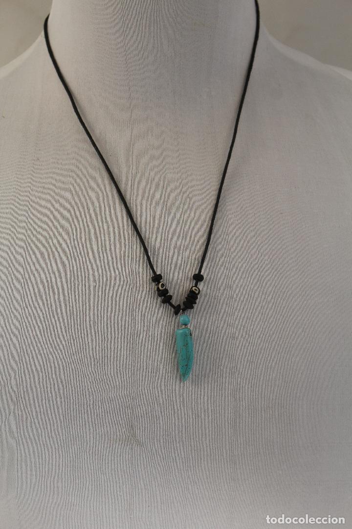 Joyeria: colgante turquesa y  cordon negro - Foto 2