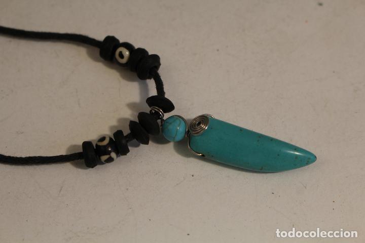 Joyeria: colgante turquesa y  cordon negro - Foto 3