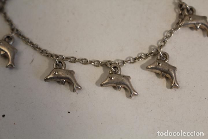 Joyeria: pulsera con delfines en plata de ley - Foto 5