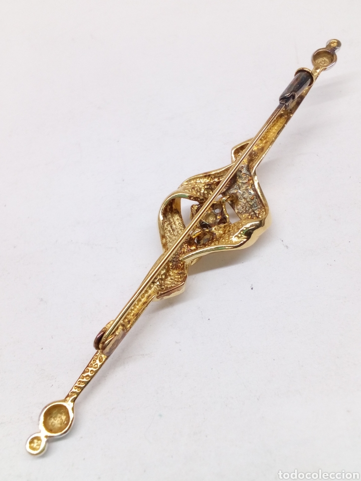 Joyeria: Broche chapado dorado con engastado central/B47 - Foto 2