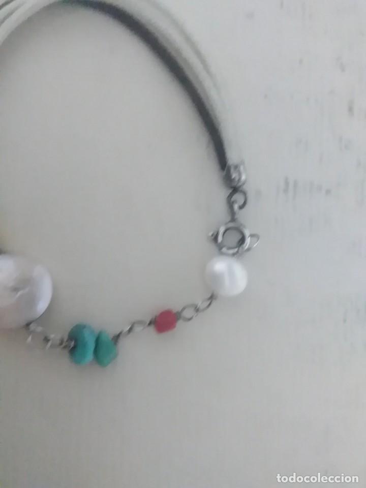 Joyeria: Pulsera plata 925 ( n&aacute;car.perla.piedras ) - Foto 4