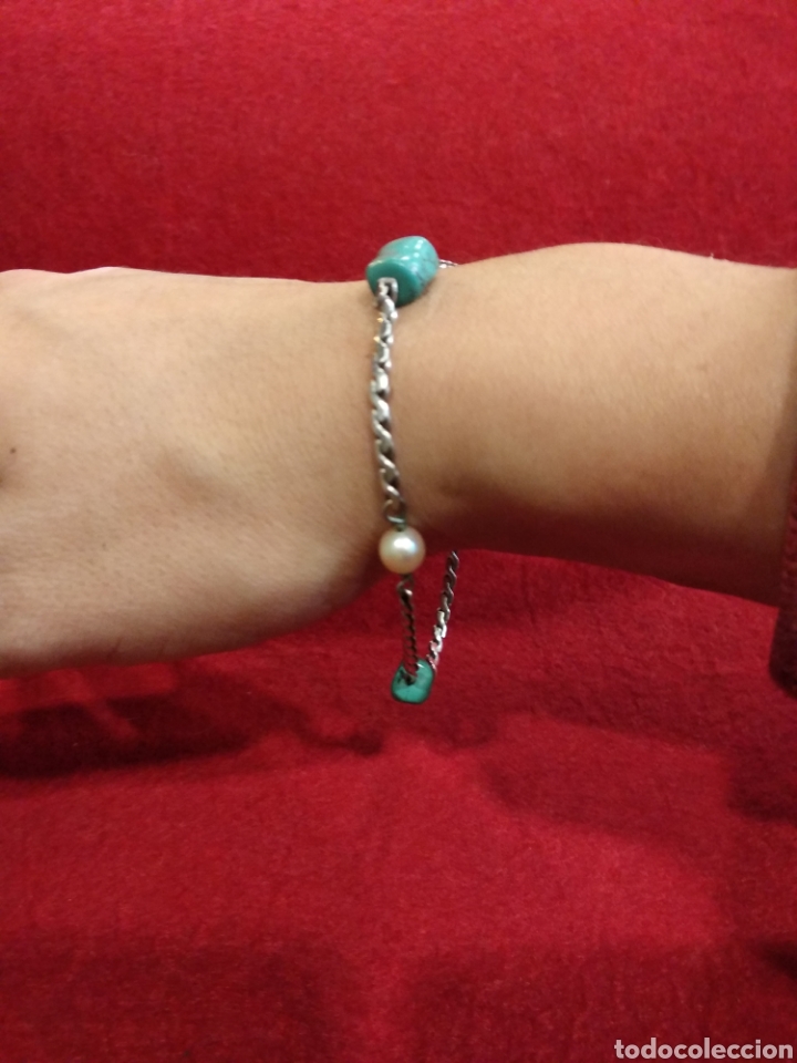 Joyeria: Pulsera de plata , turquesa y perlas - Foto 2