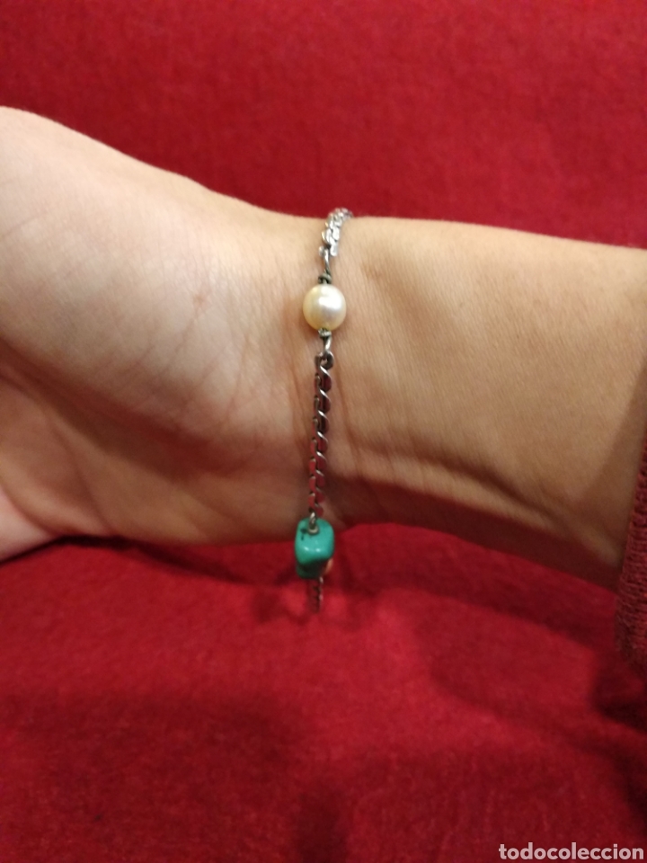 Joyeria: Pulsera de plata , turquesa y perlas - Foto 3