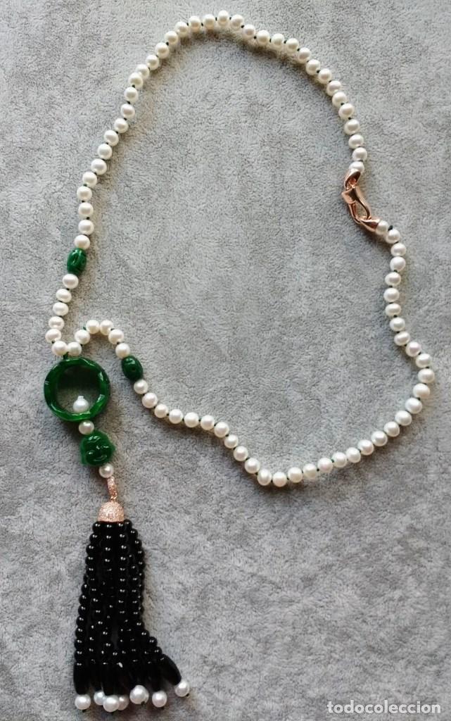 Joyeria: COLLAR DE PERLA, &Oacute;NIX Y JADE. - Foto 1