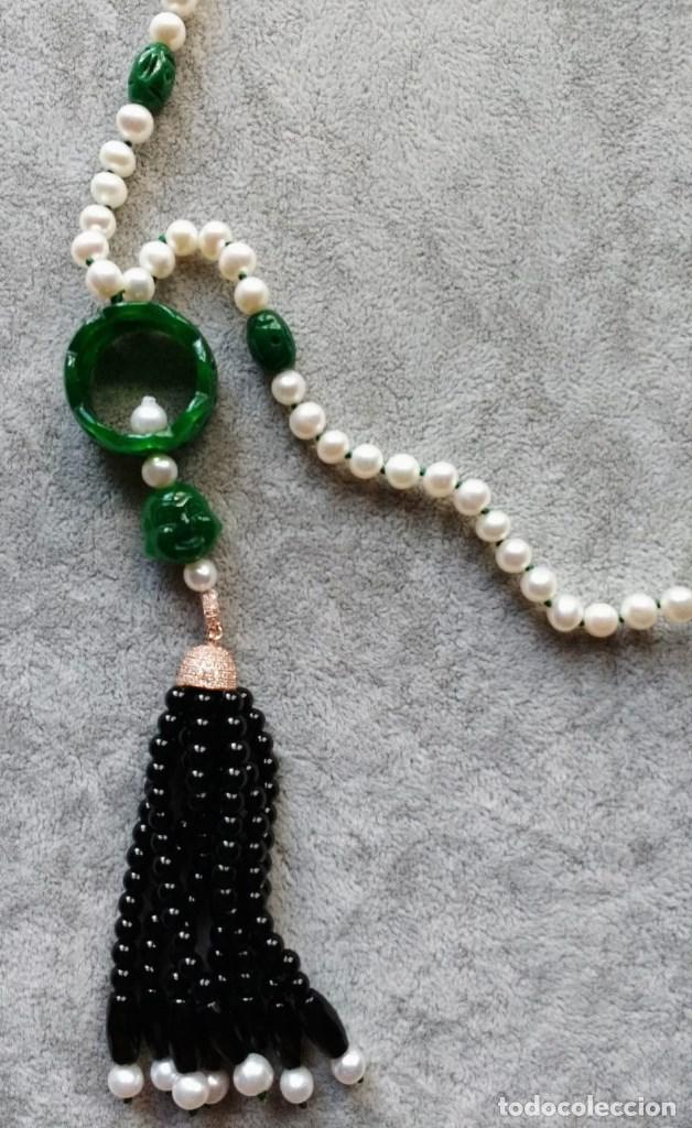 Joyeria: COLLAR DE PERLA, &Oacute;NIX Y JADE. - Foto 2