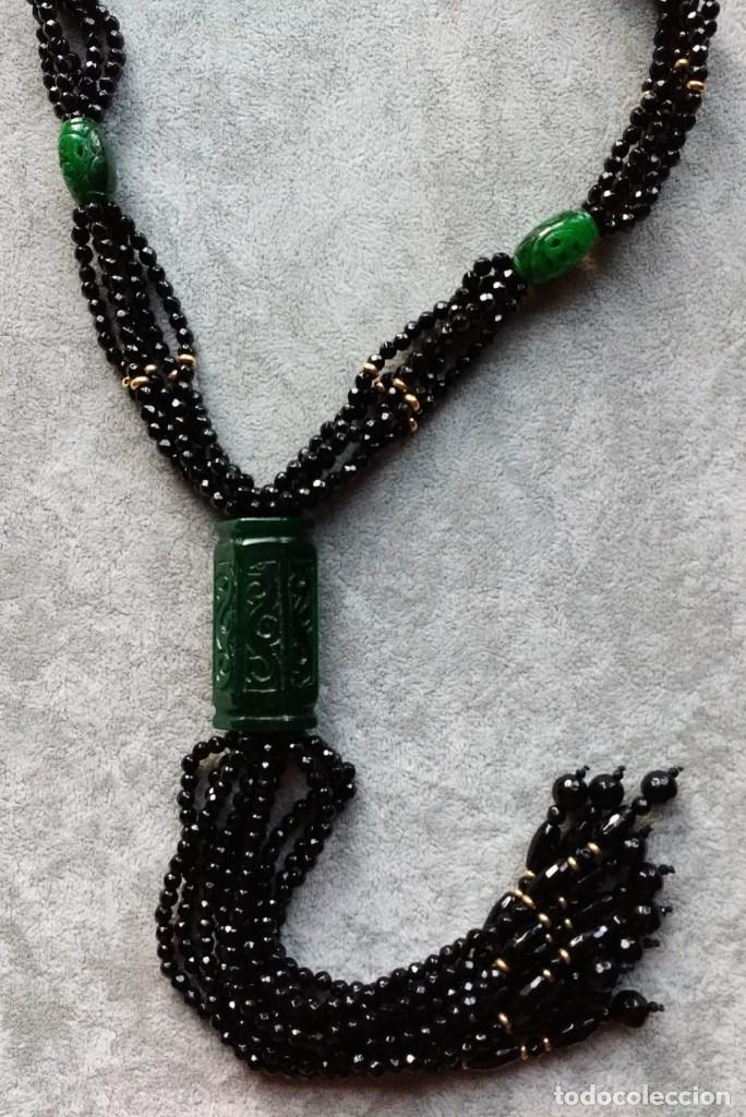 Joyeria: COLLAR DE &Oacute;NIX Y JADE CON PLATA. - Foto 2