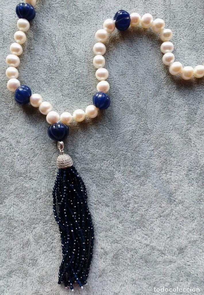 Joyeria: COLLAR DE PERLA Y ZAFIROS. - Foto 1