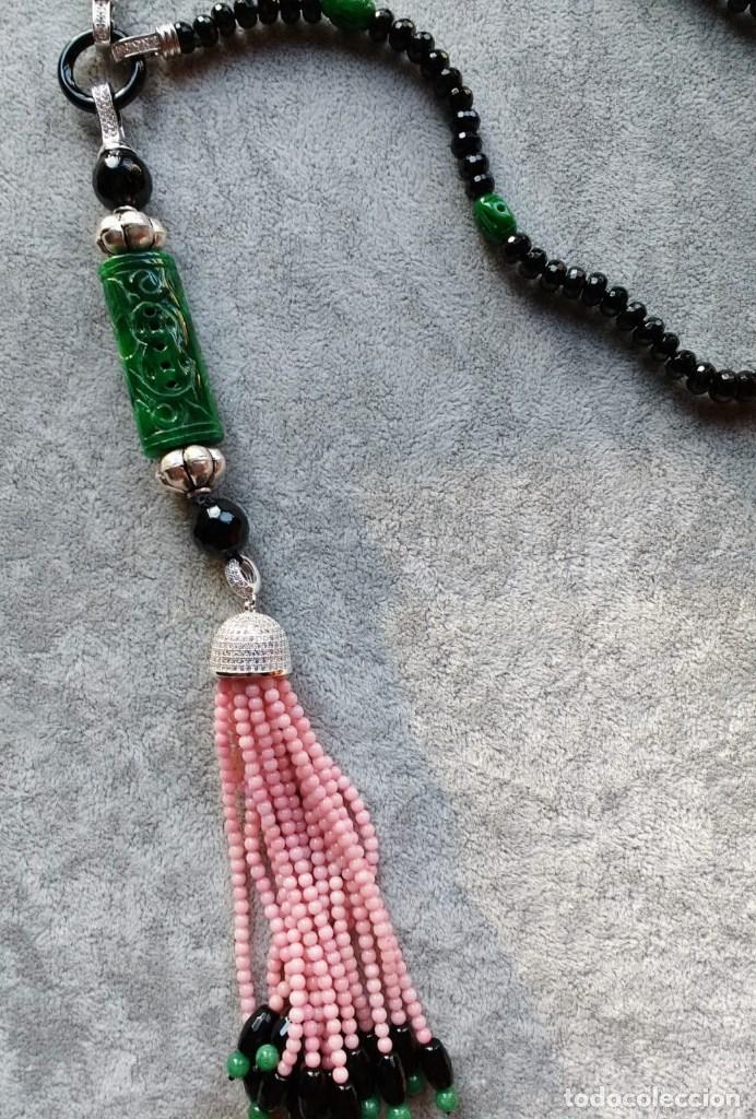 Joyeria: COLLAR DE &Oacute;NIX, JADE Y CORAL ROSA. - Foto 2
