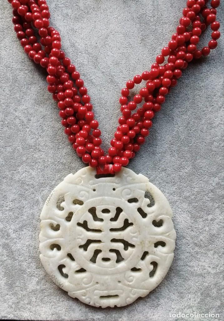 Joyeria: COLLAR DE CORAL Y JADE. - Foto 2