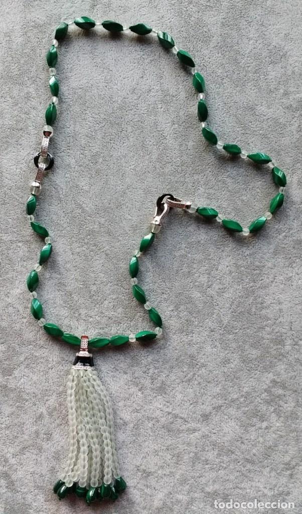 Joyeria: COLLAR DE MALAQUITA Y CUARZO BLANCO. - Foto 1