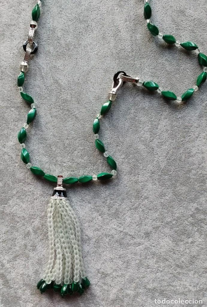 Joyeria: COLLAR DE MALAQUITA Y CUARZO BLANCO. - Foto 2