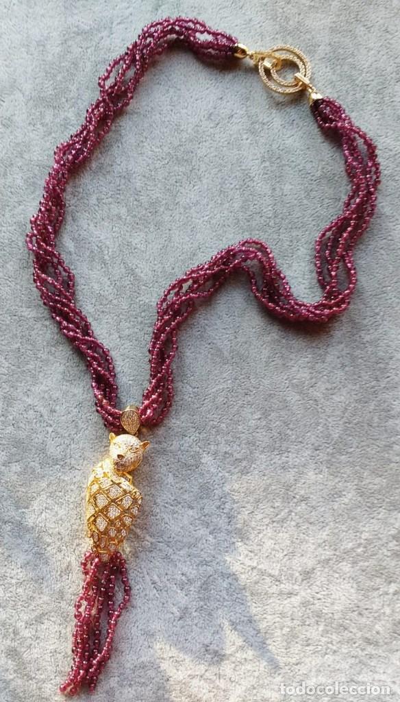 Joyeria: COLLAR DE GRANATE Y PANTERA DE PLATA. - Foto 1