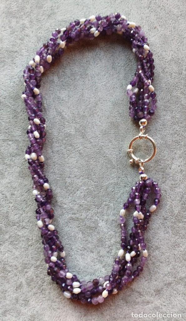 Joyeria: COLLAR DE AMATISTA Y PERLA. - Foto 1