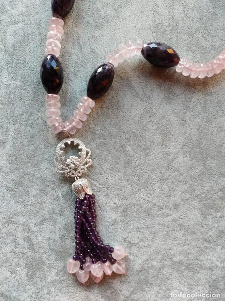 Joyeria: COLLAR DE CUARZO ROSA Y AMATISTA. - Foto 2