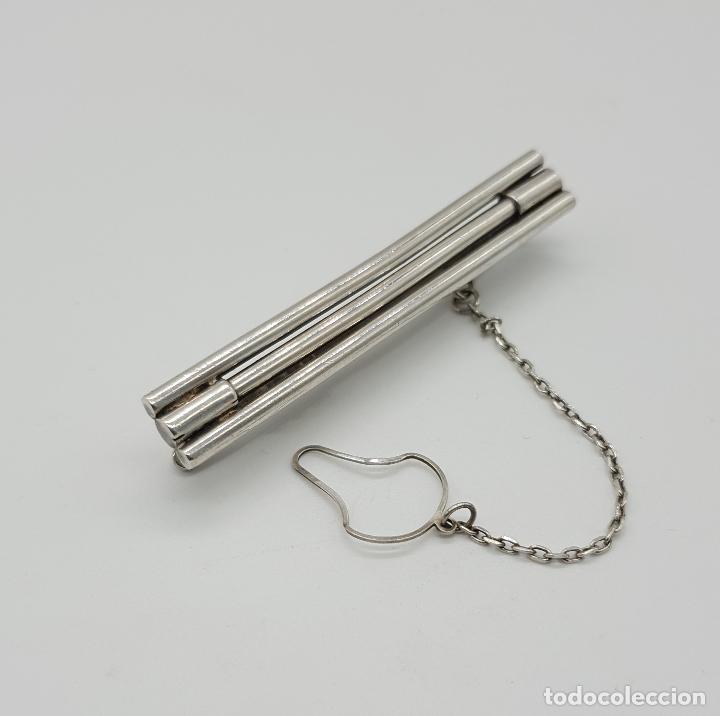 Joyeria: Elegante y sofisticada pinza para corbata en plata de ley . - Foto 2