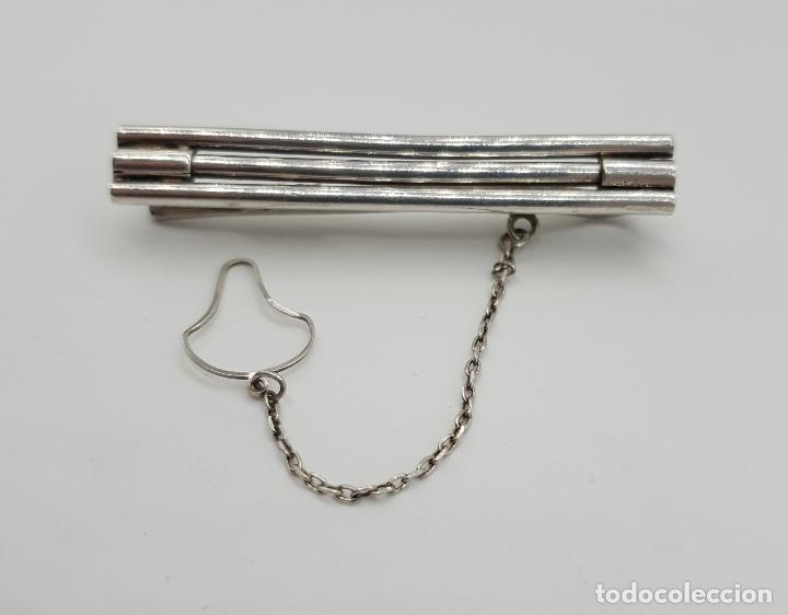 Joyeria: Elegante y sofisticada pinza para corbata en plata de ley . - Foto 3