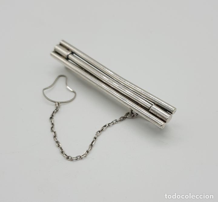 Joyeria: Elegante y sofisticada pinza para corbata en plata de ley . - Foto 4