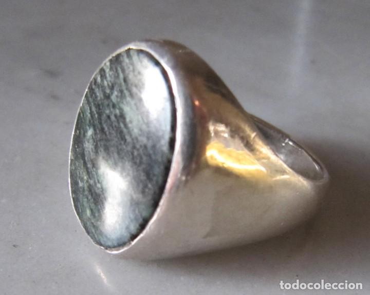 Joyeria: anillo sortija de plata y serpentina - Foto 1
