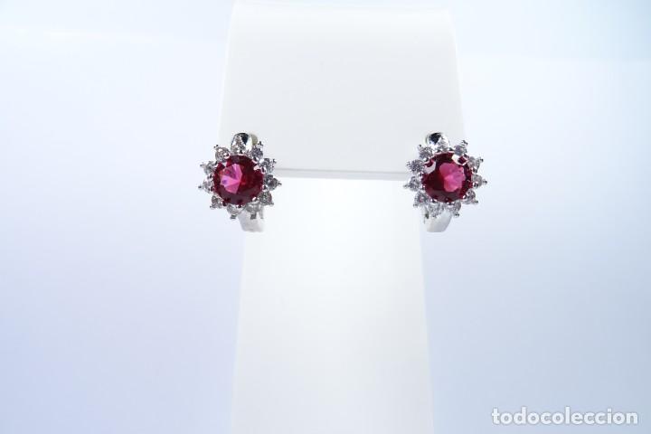 Joyeria: Pendientes en plata 925 con granate y circ&oacute;n - Foto 2