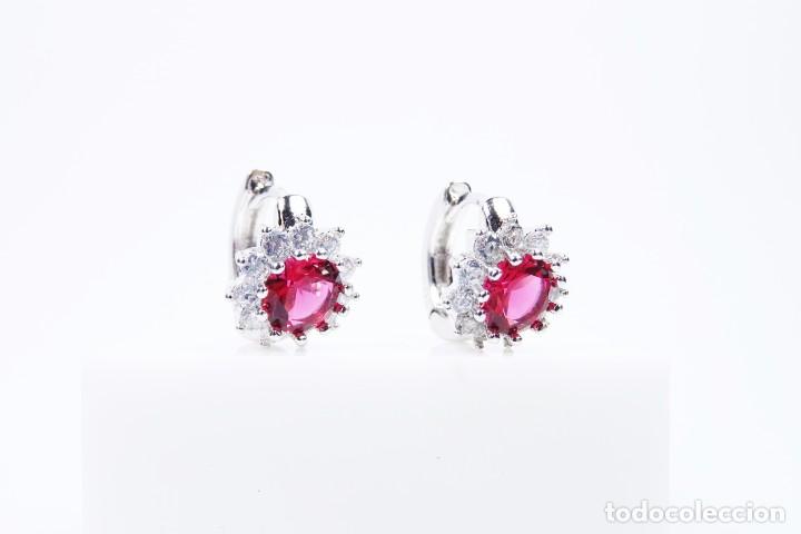 Joyeria: Pendientes en plata 925 con granate y circ&oacute;n - Foto 4