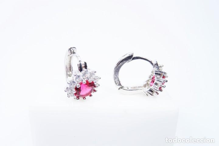 Joyeria: Pendientes en plata 925 con granate y circ&oacute;n - Foto 5