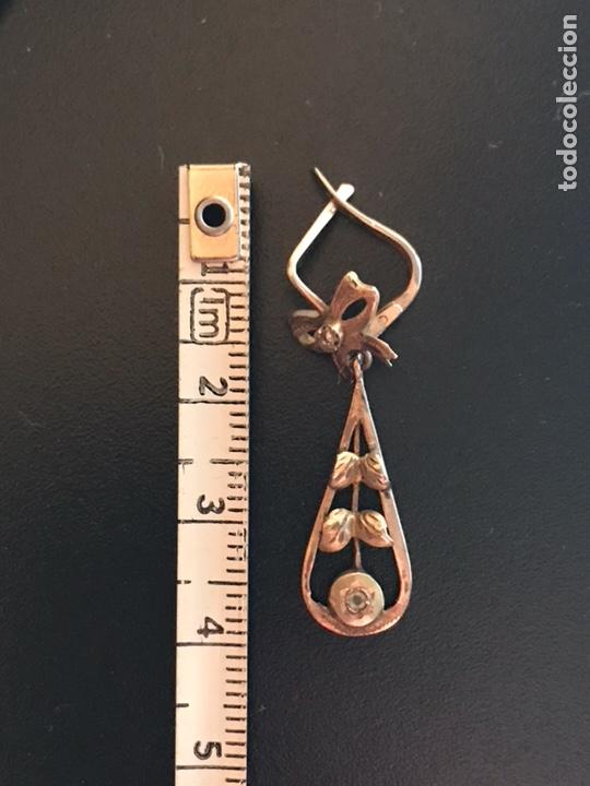 Joyeria: ANTIGUO PENDIENTE DE ORO CON PEQUE&Ntilde;OS BRILLANTES - Foto 3