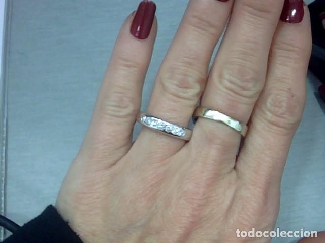 Joyeria: anillo oro blanco 18kl y diamantes - Foto 3