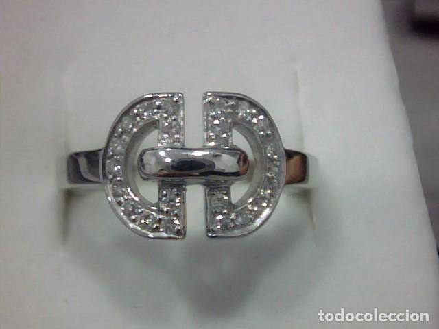 Joyeria: anillo oro blanco 18 kl y diamantes - Foto 1