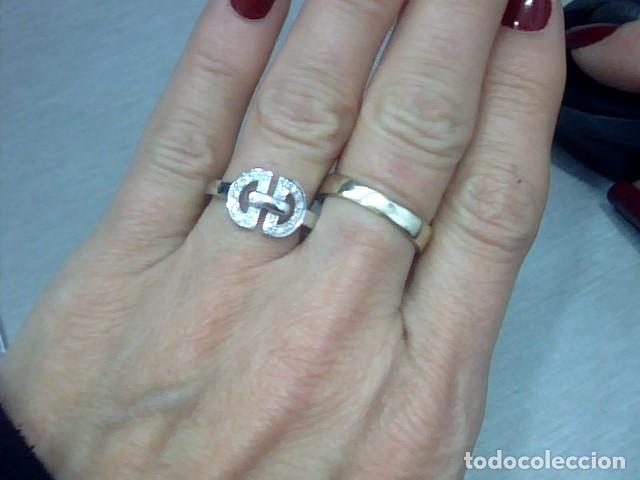Joyeria: anillo oro blanco 18 kl y diamantes - Foto 2