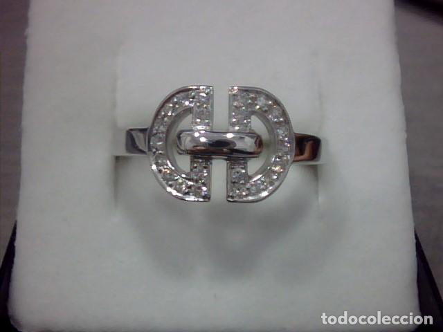 Joyeria: anillo oro blanco 18 kl y diamantes - Foto 4
